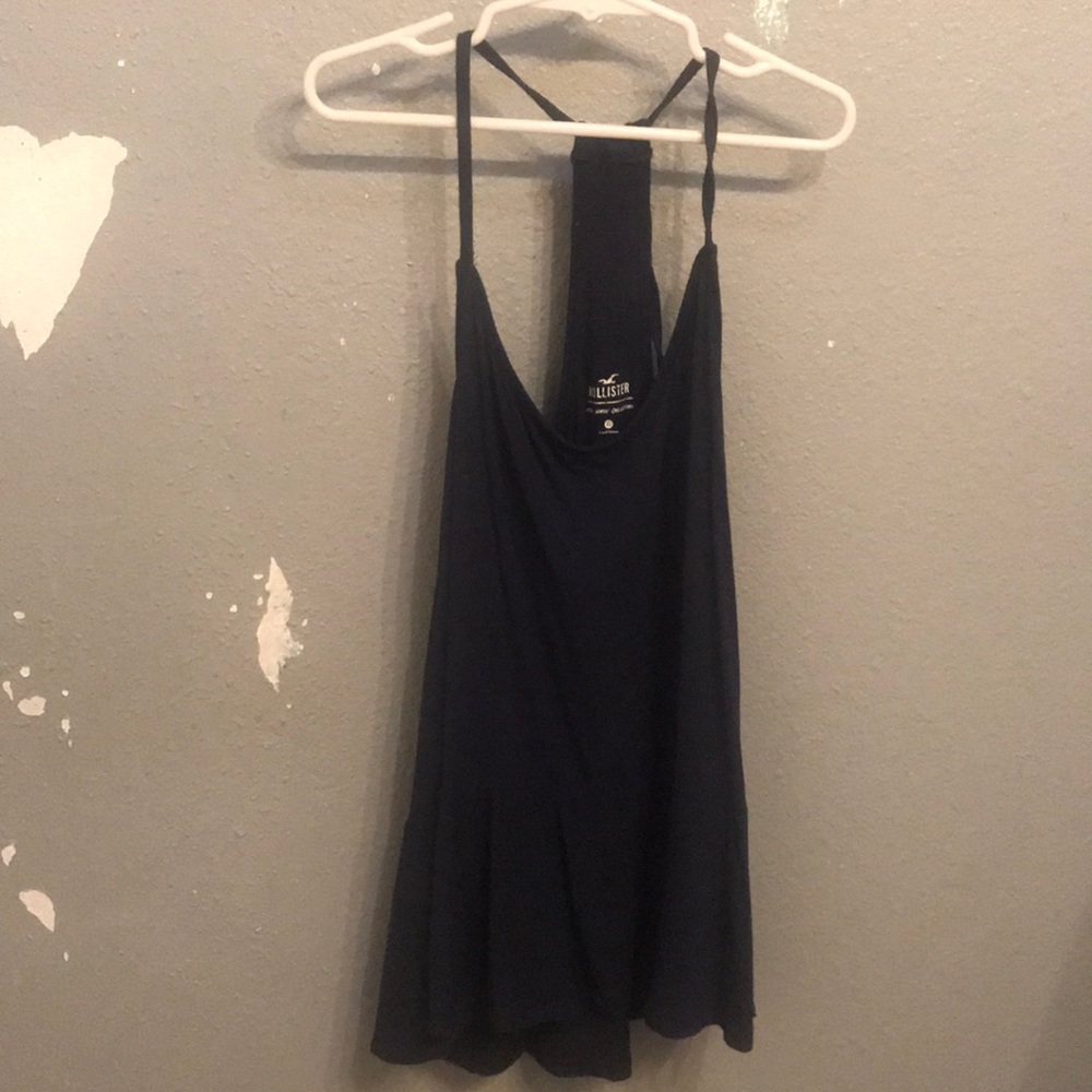 a navy blue tank top